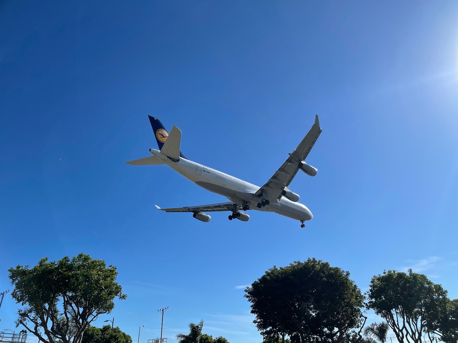 a plane flying in the sky