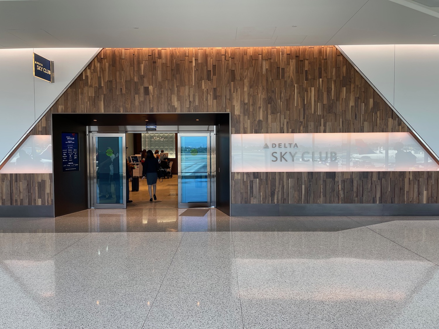 a glass doors in a building