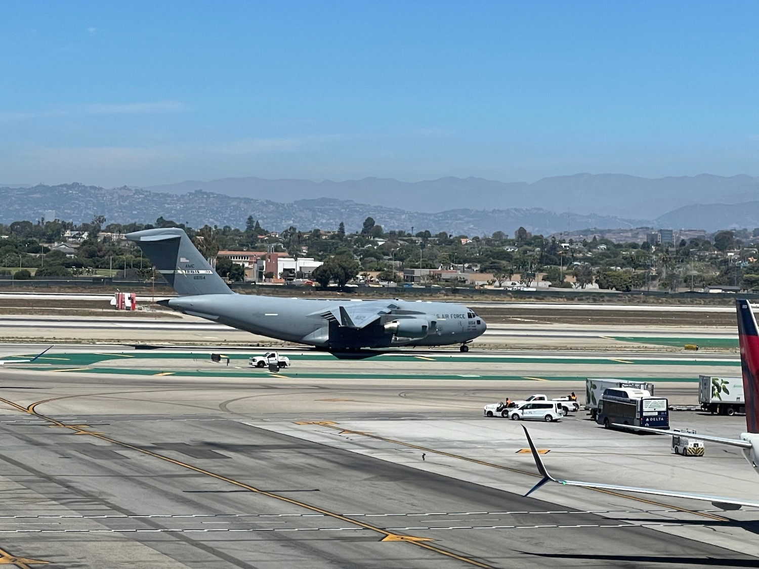 a plane on a runway