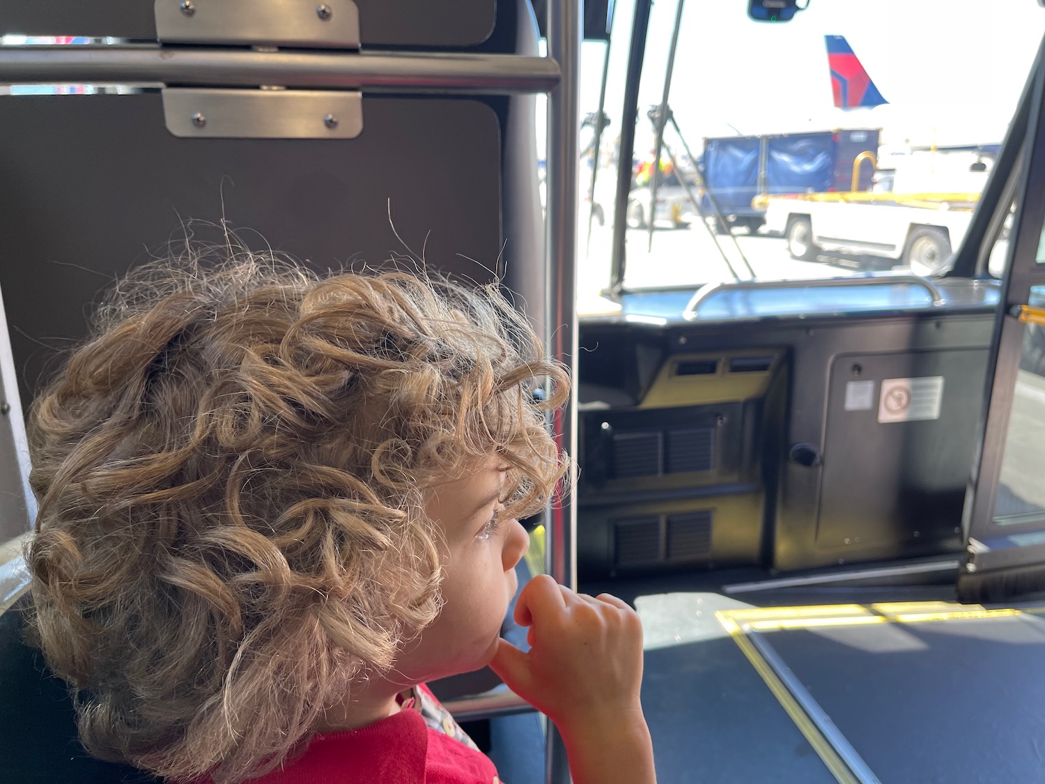 a child looking out a window