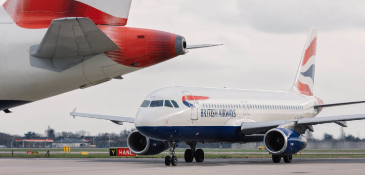 a plane on the runway