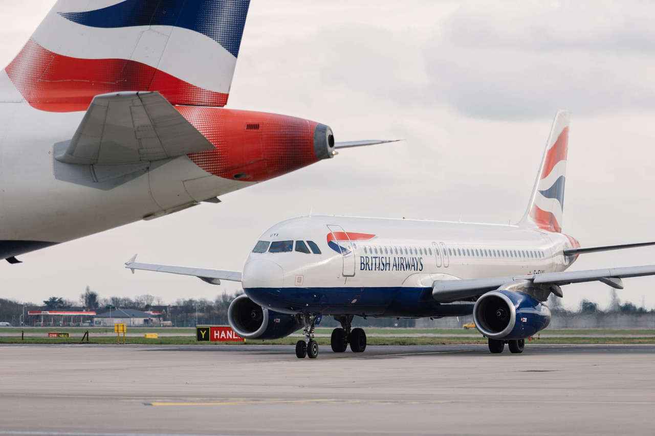 a plane on the runway