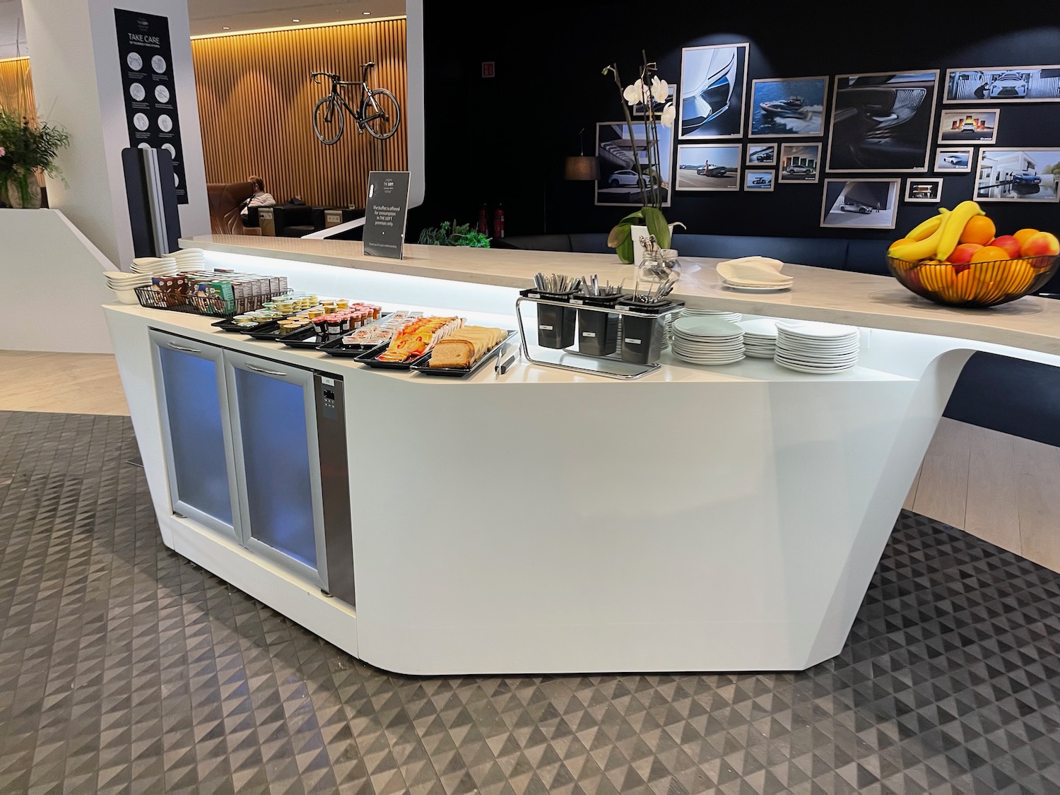 a white counter with food on it