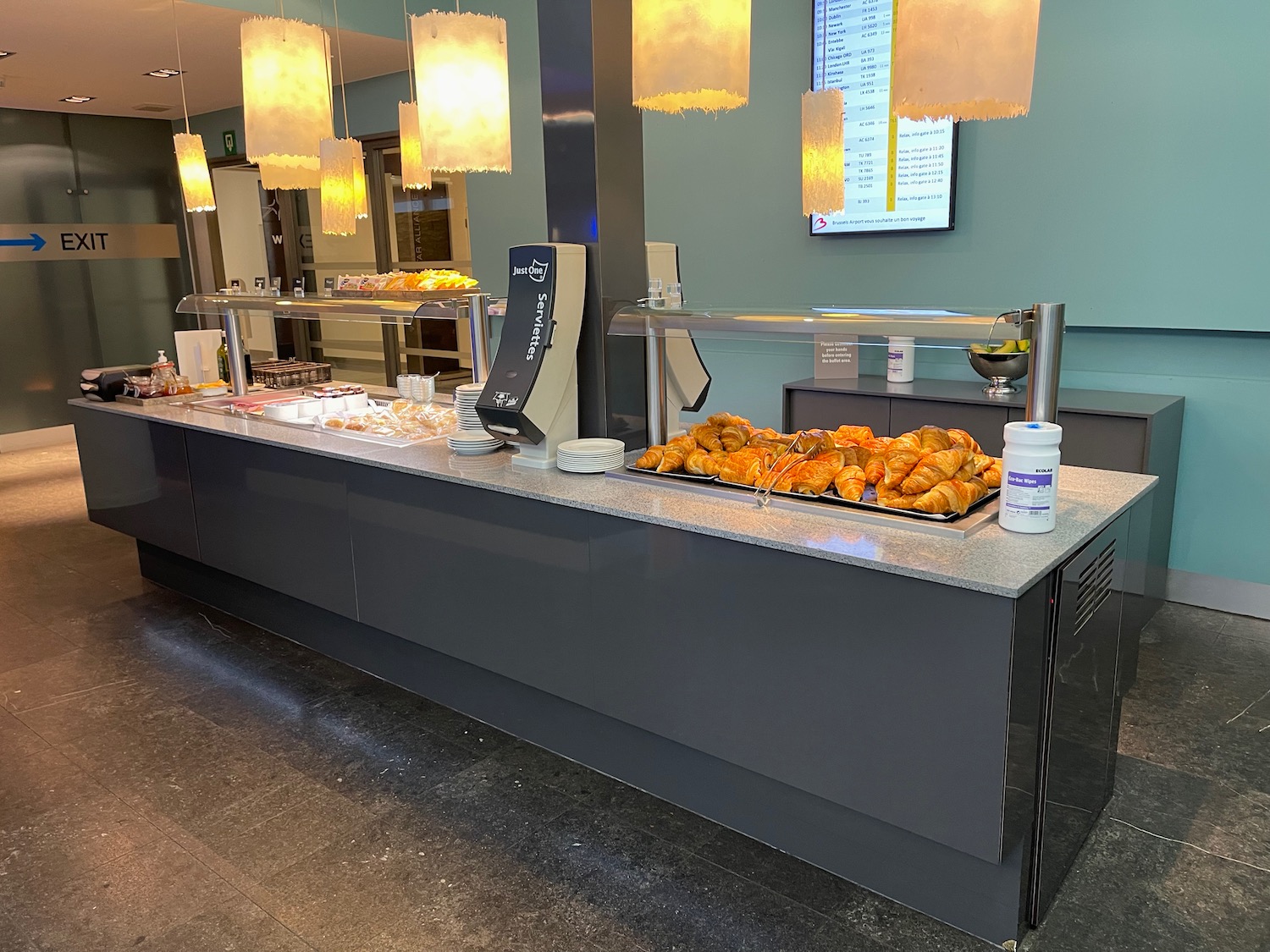 food on a counter in a restaurant