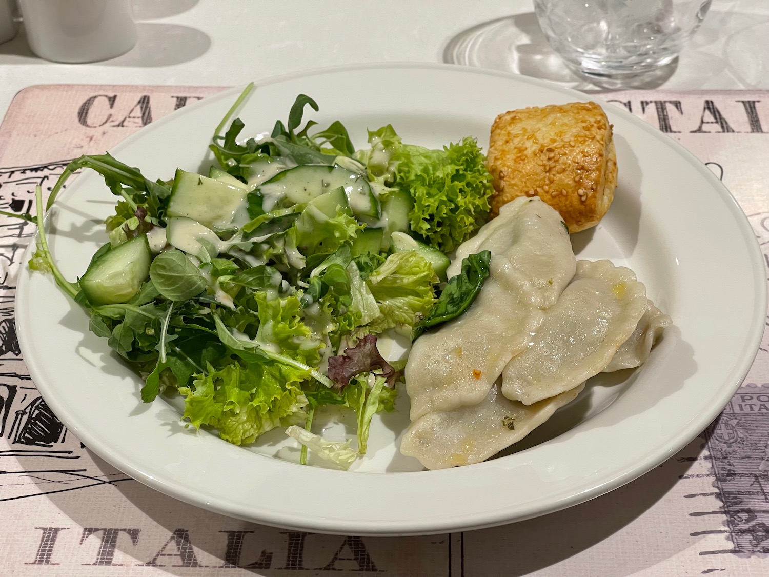 a plate of food on a table