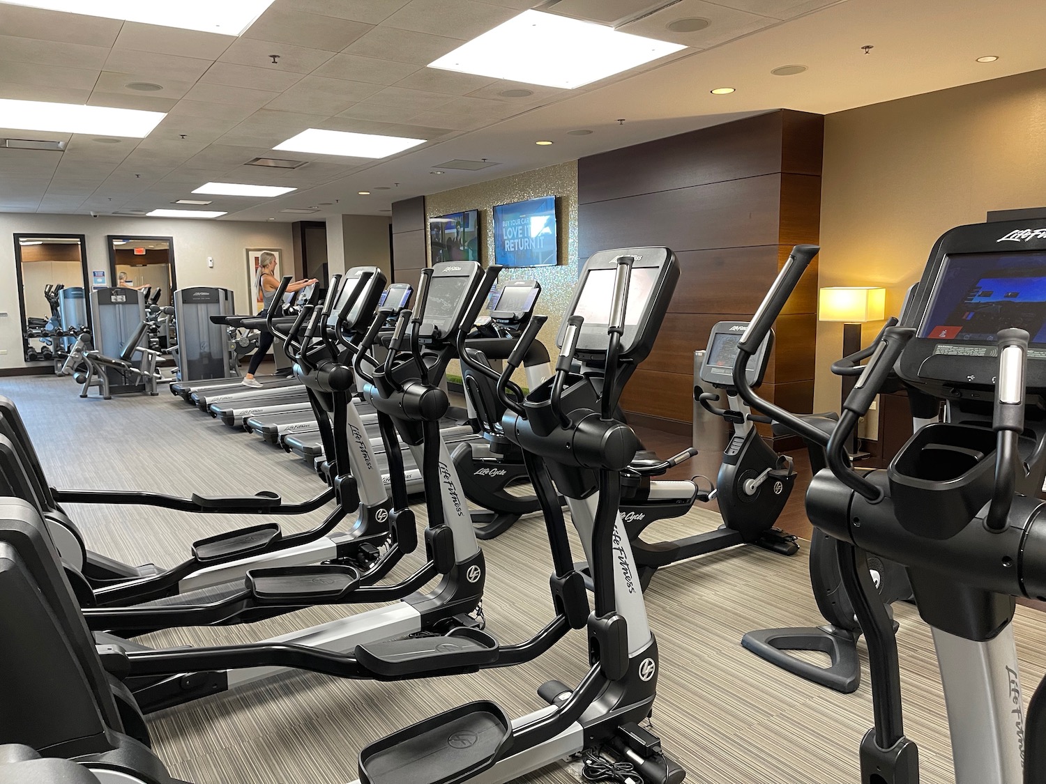 a room with exercise machines