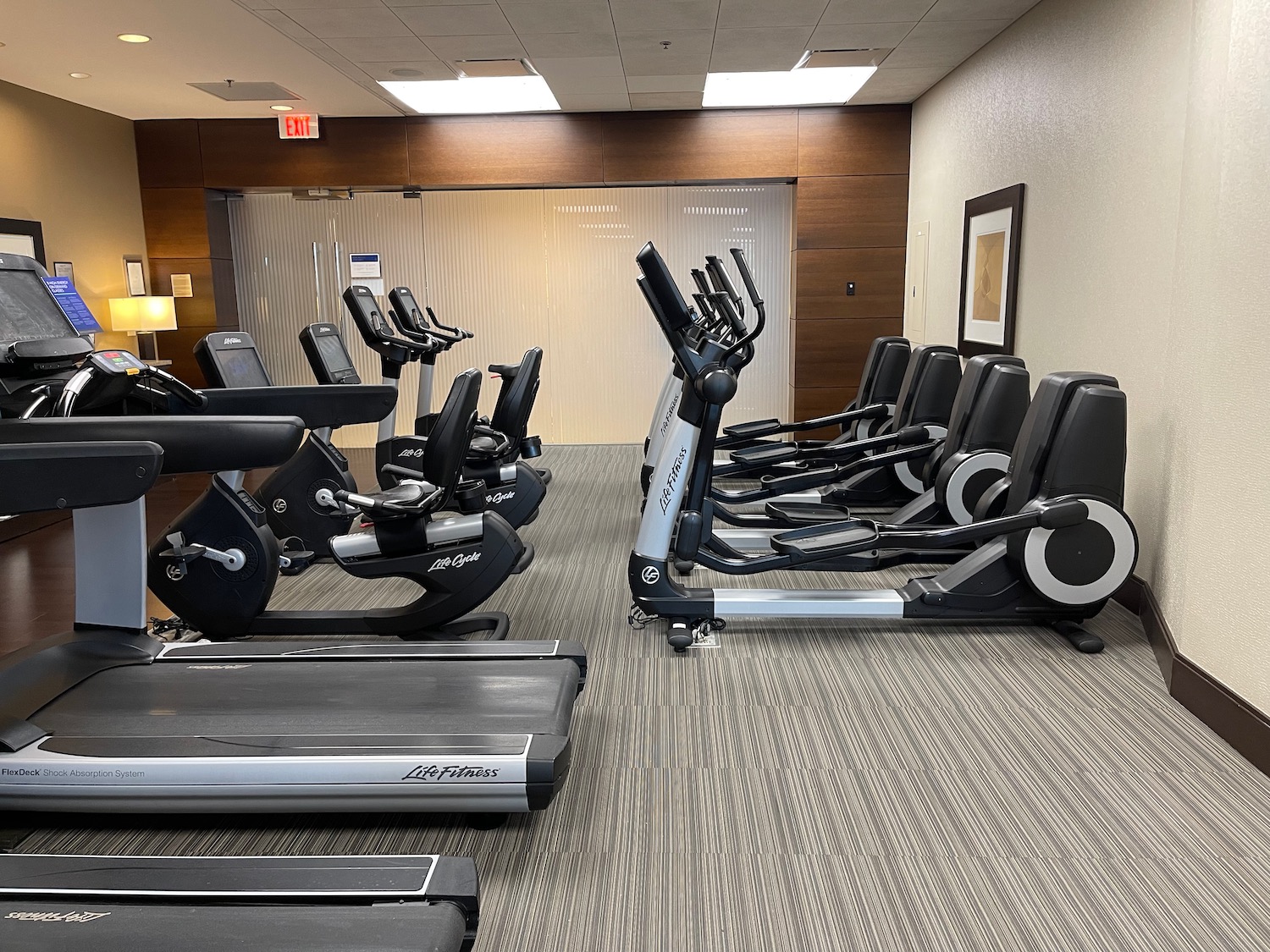 a room with exercise machines