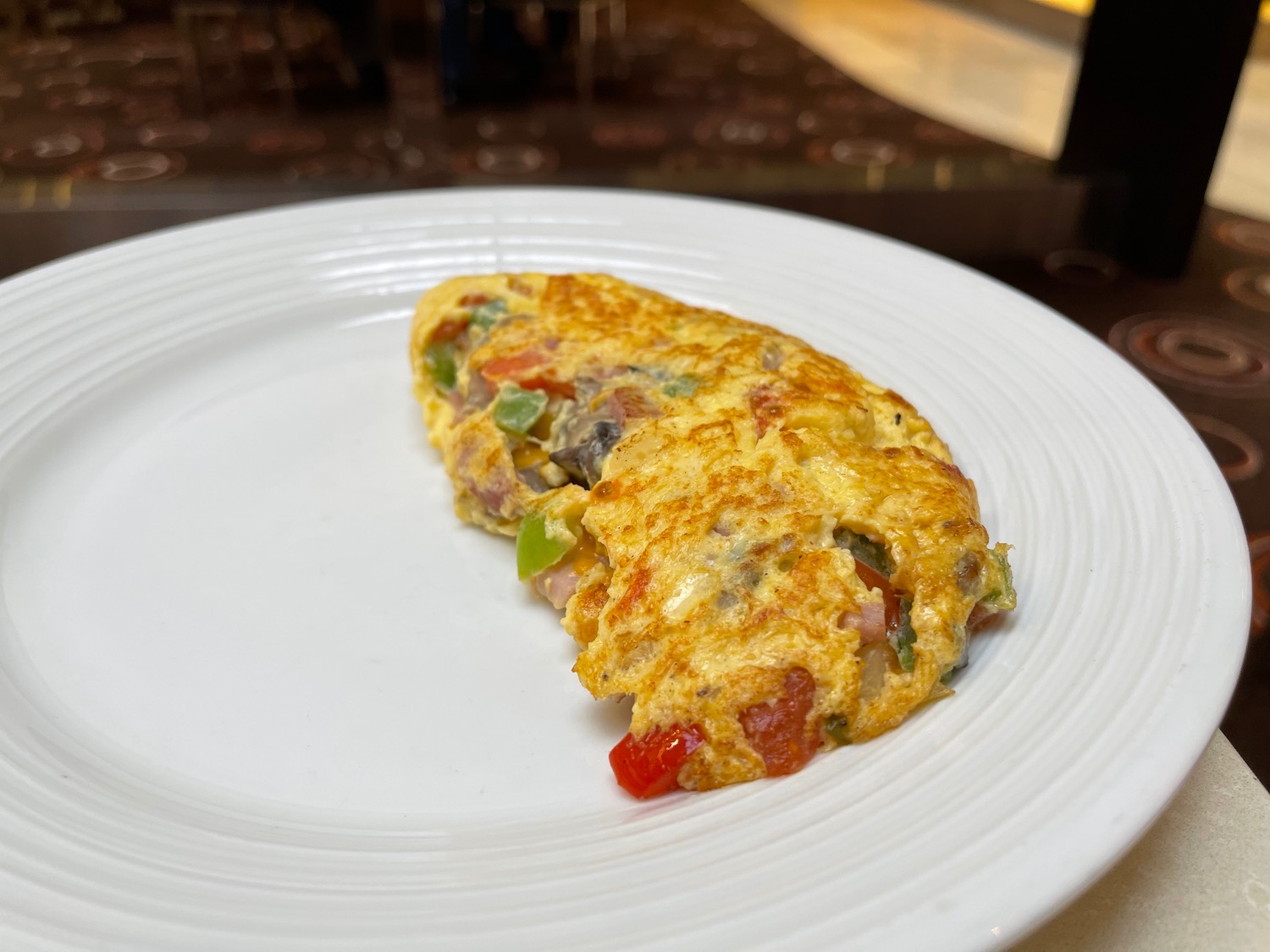 a plate of omelette on a table