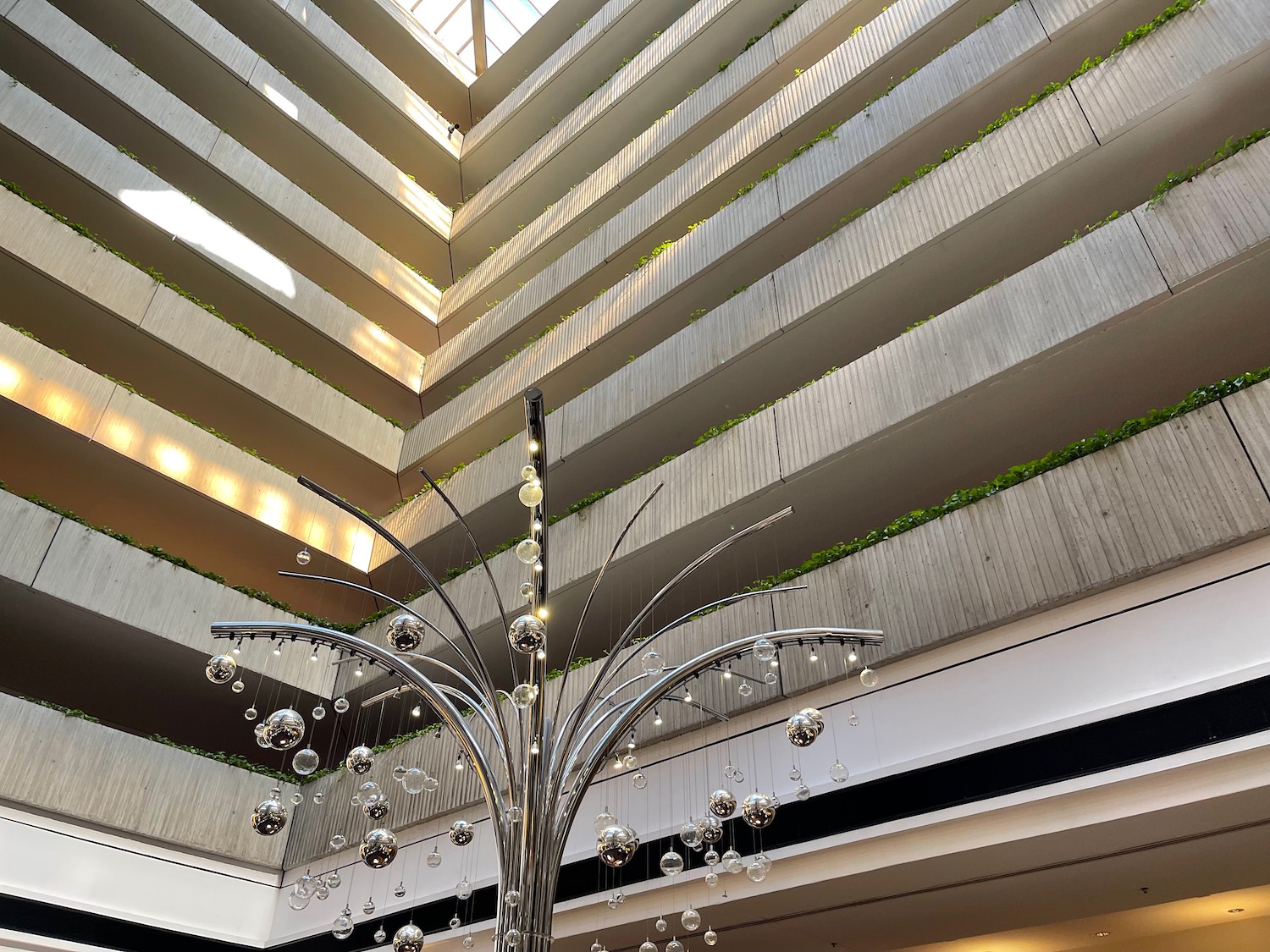 a chandelier in a building