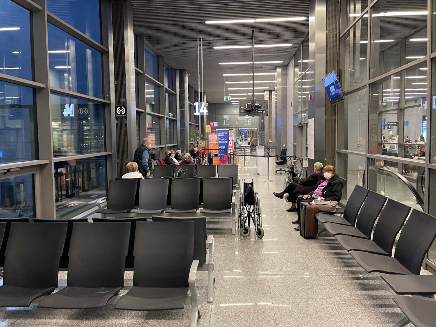 people sitting in a waiting area