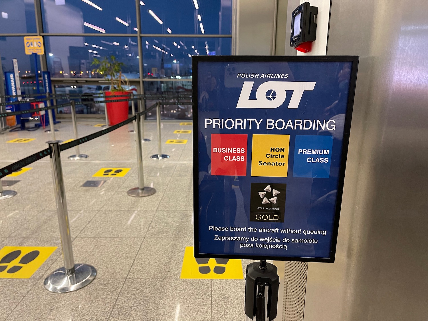 a sign in a terminal