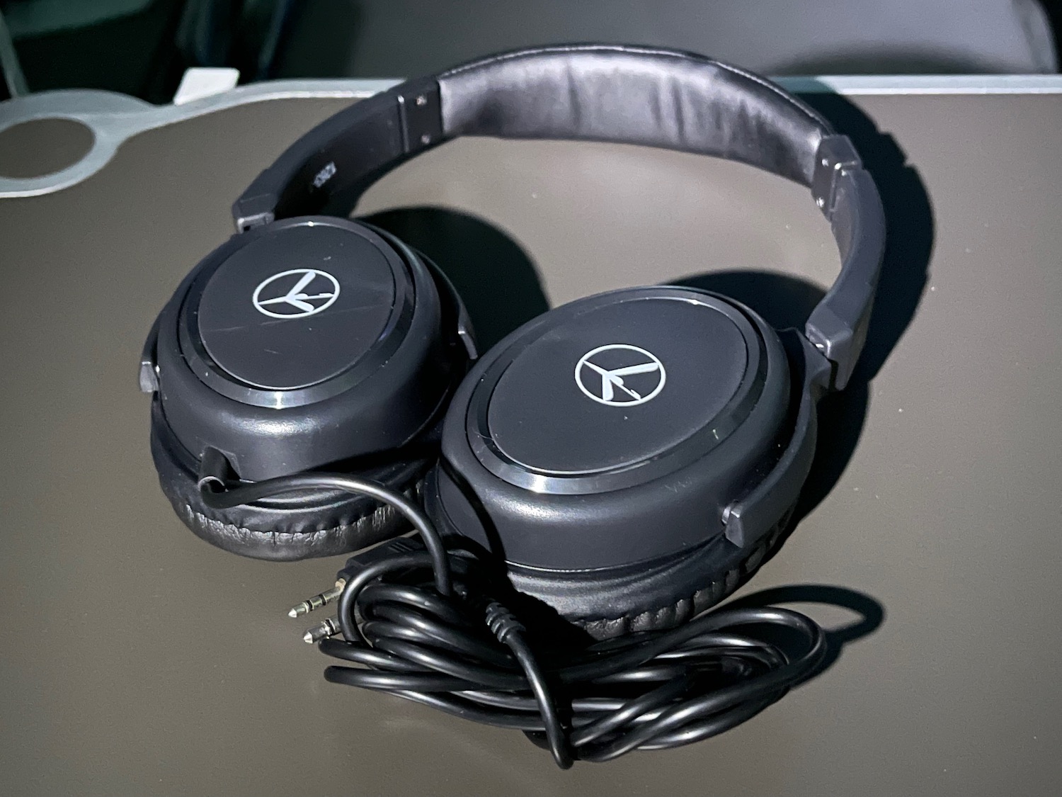 a pair of black headphones