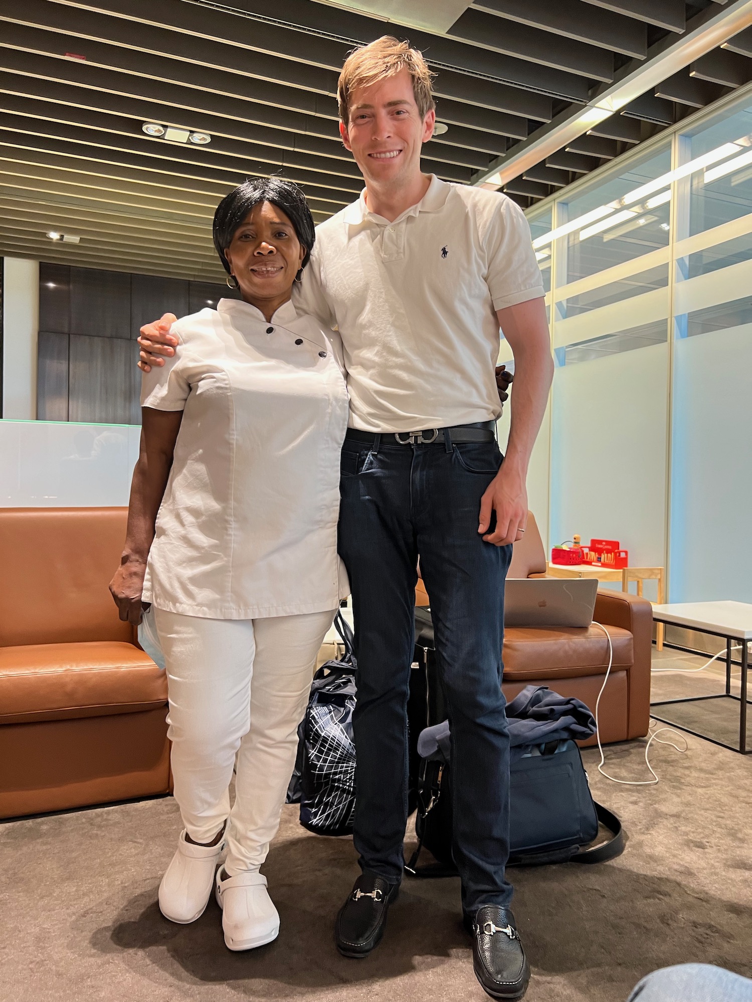 a man and woman standing together