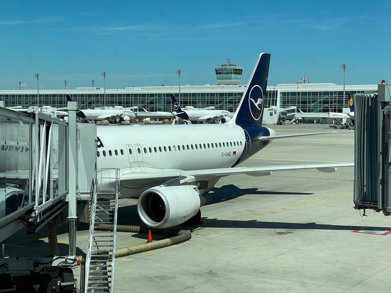 a plane parked at an airport