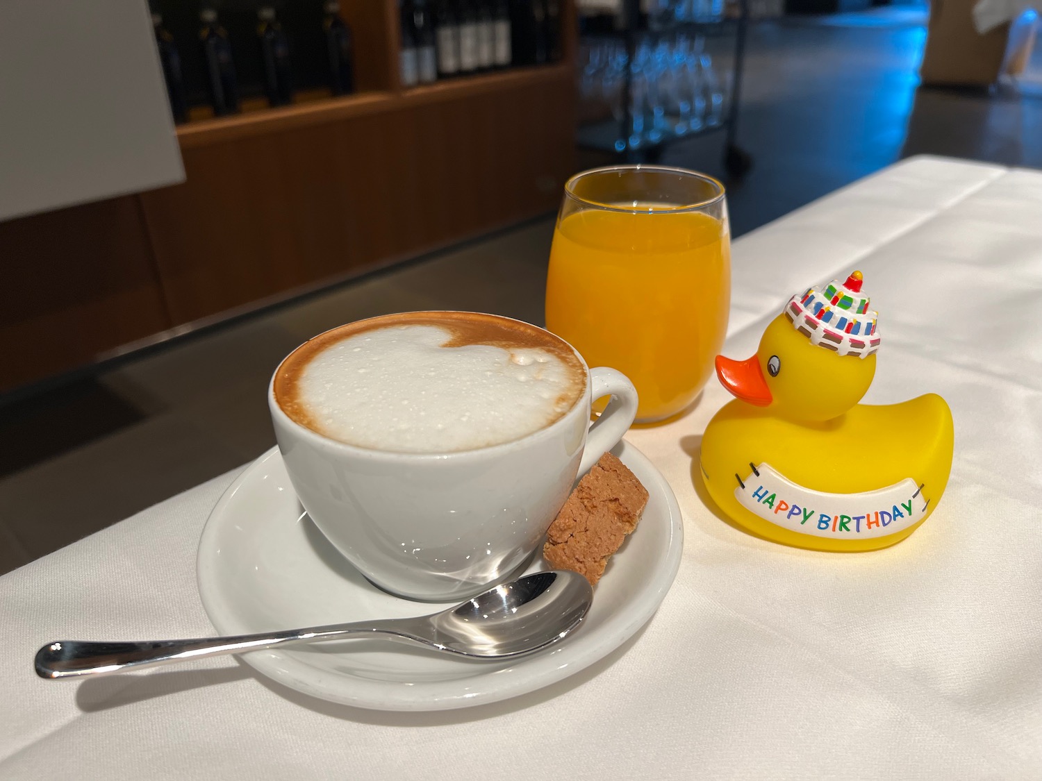 a cup of coffee and a rubber ducky