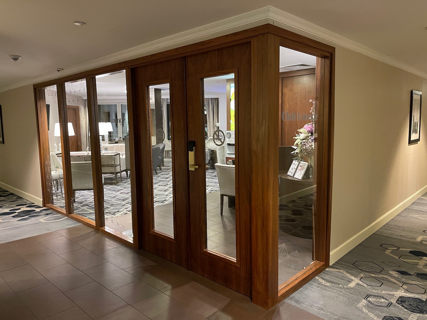 a glass doors in a room