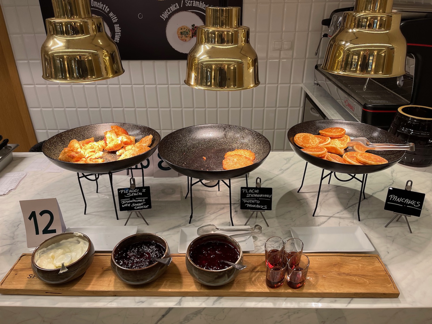 a group of pancakes in a restaurant