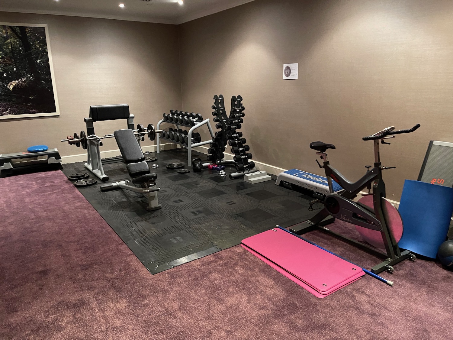 a room with exercise equipment