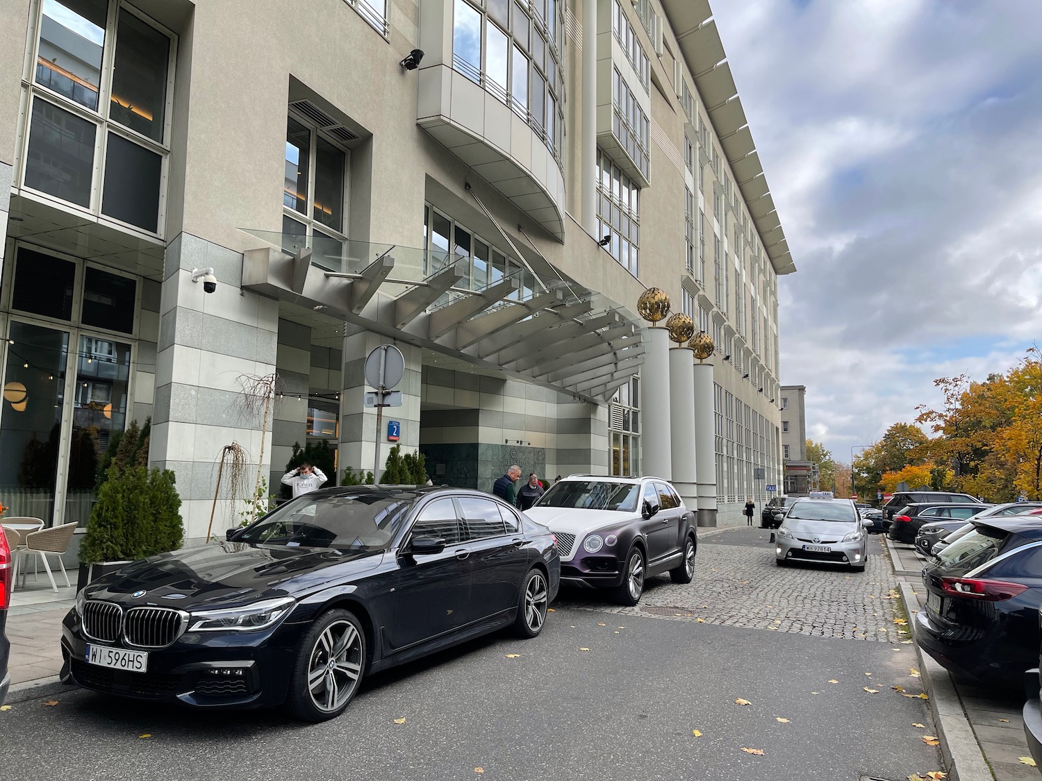 cars parked in front of a building