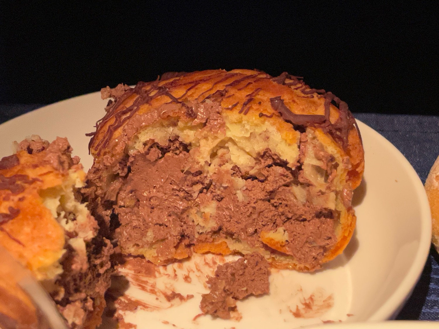 a chocolate pastry on a plate