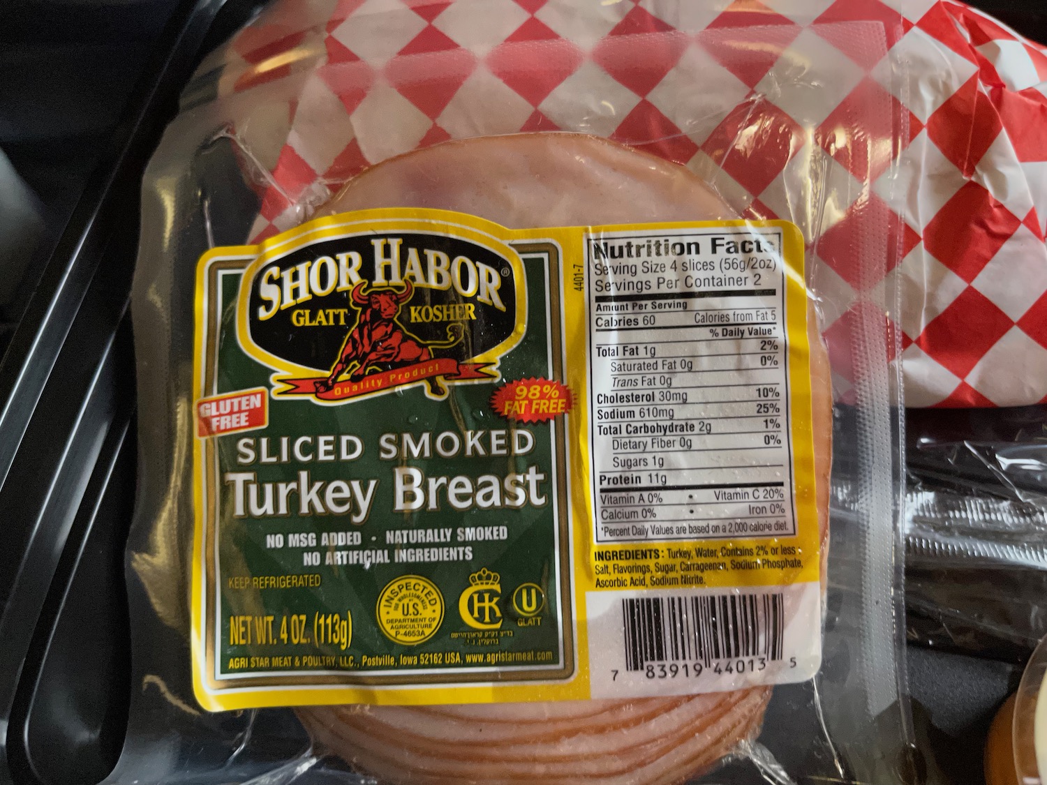 a package of sliced smoked turkey breast