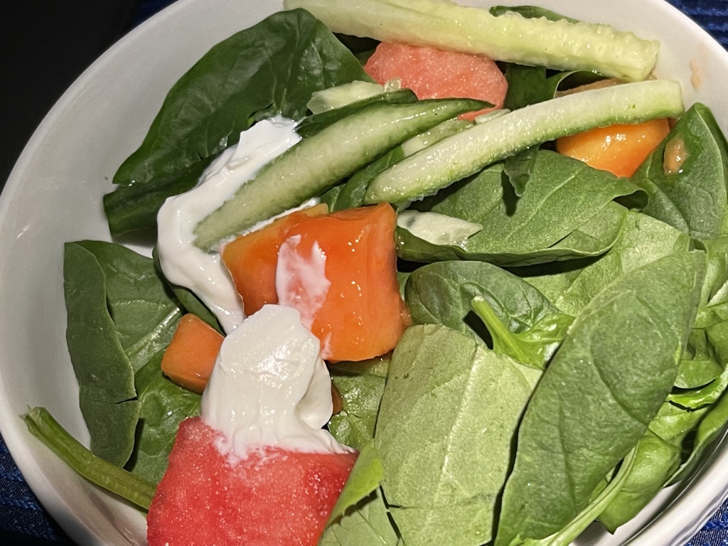 United Polaris Washington Dulles Paris salad