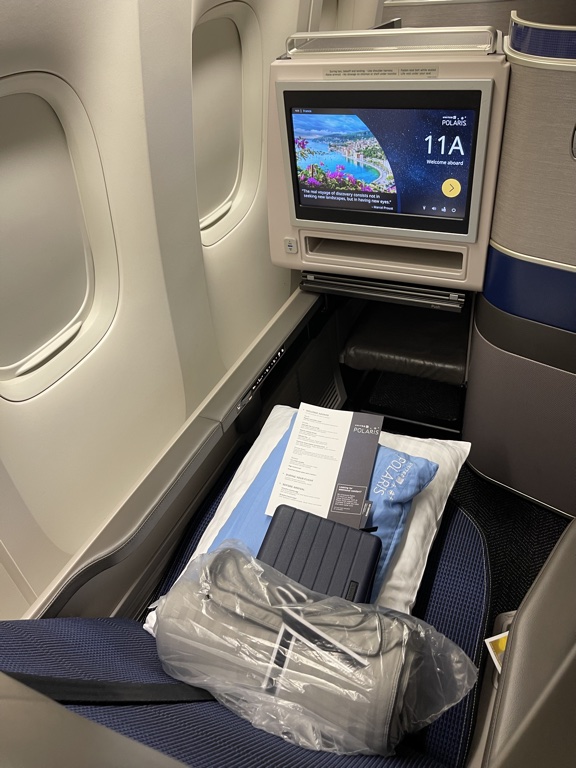 United Polaris Washington Dulles Paris window seat 11A