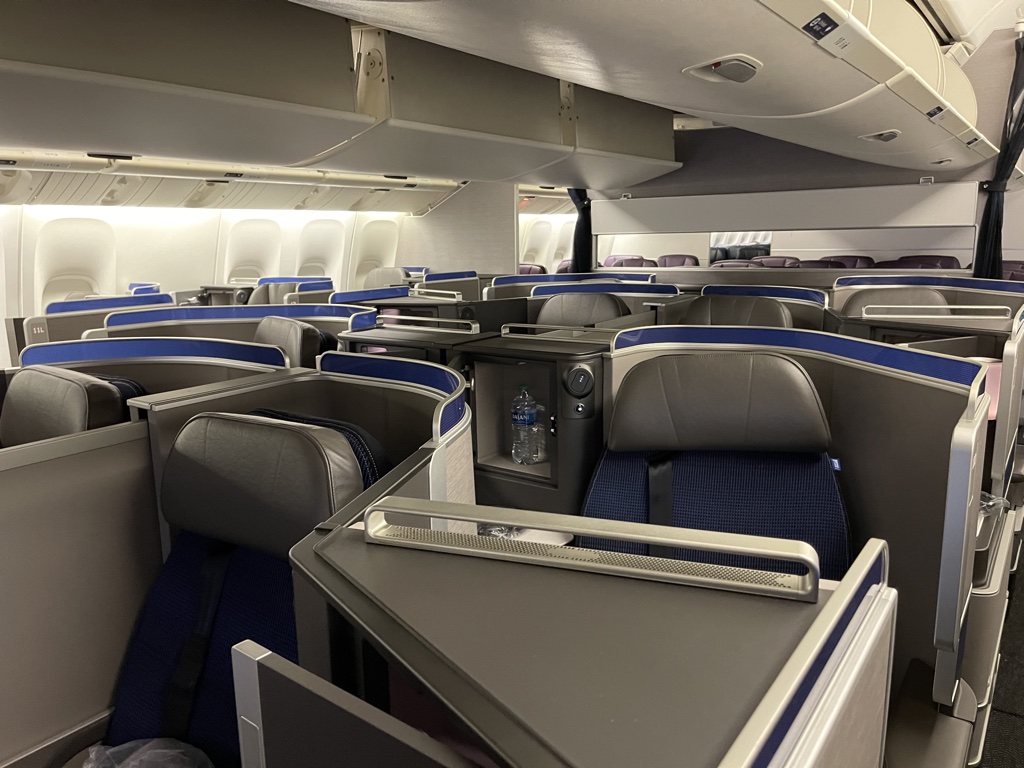 United Polaris cabin Washington Dulles Paris