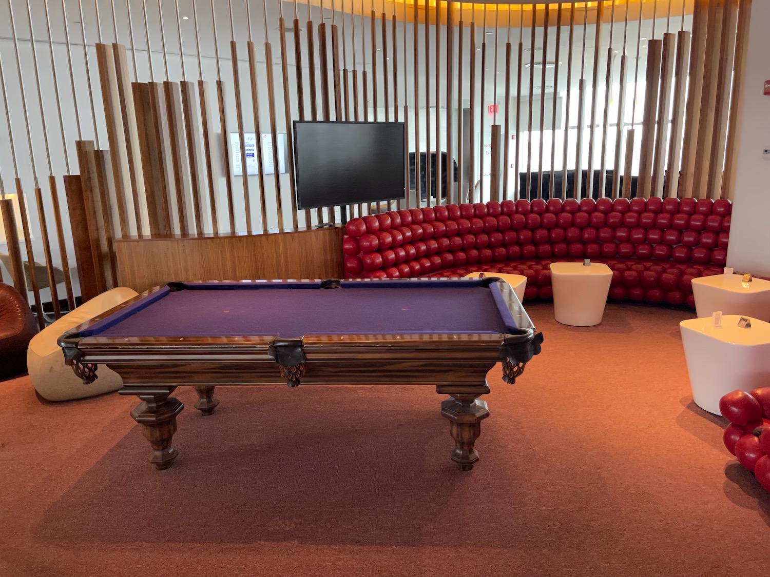 a pool table in a room