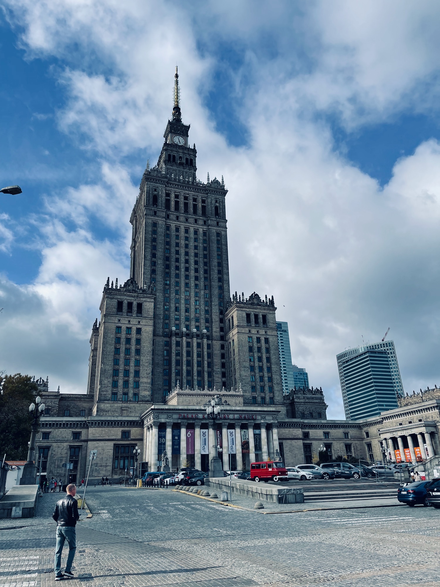 a large building with a tower