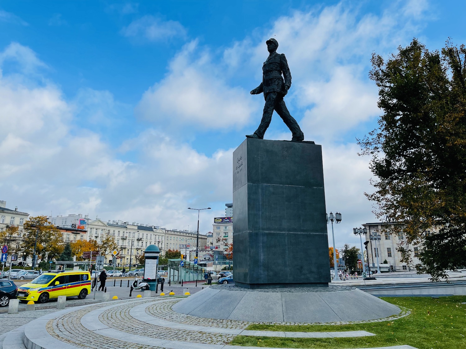 a statue of a man on a pedestal