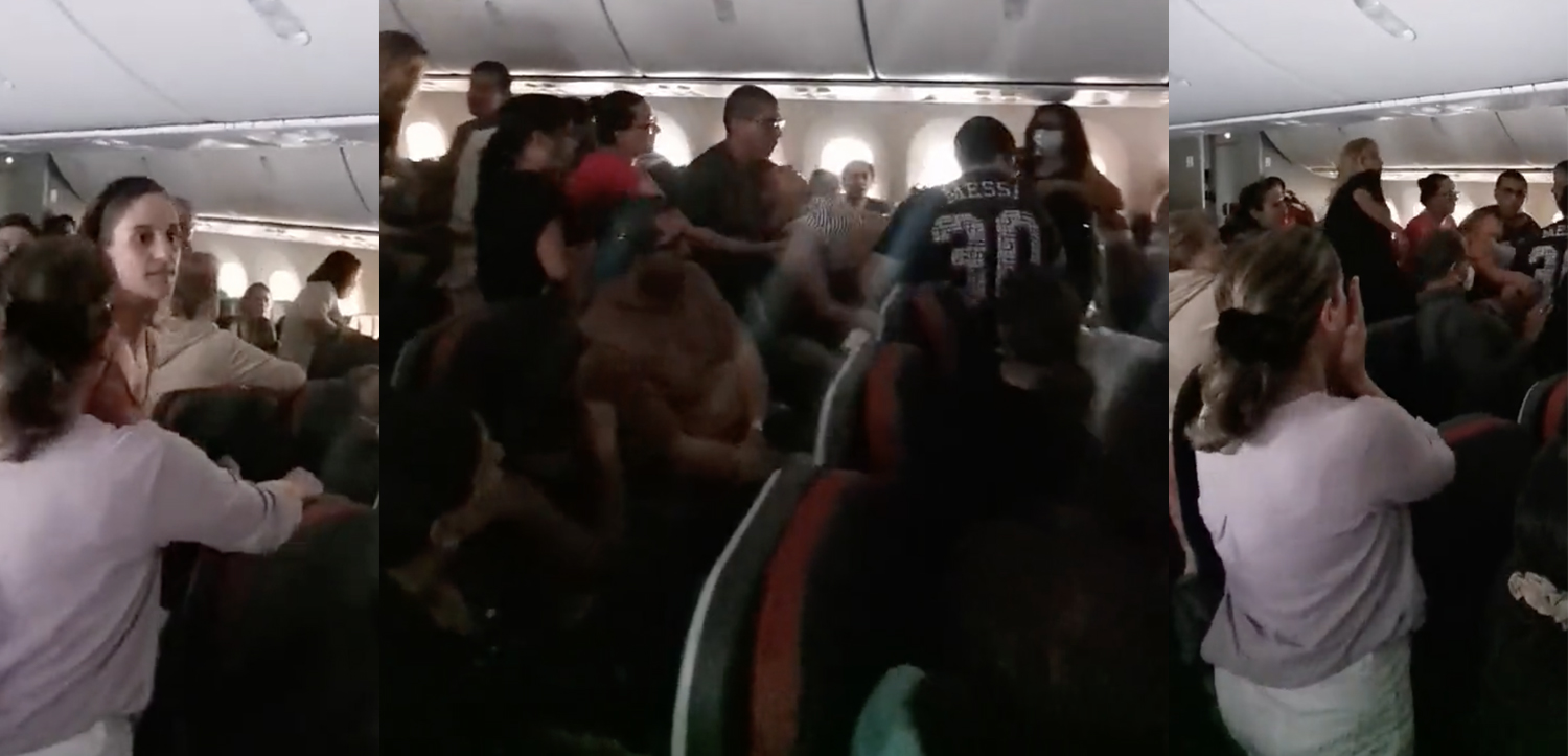 a group of people on an airplane