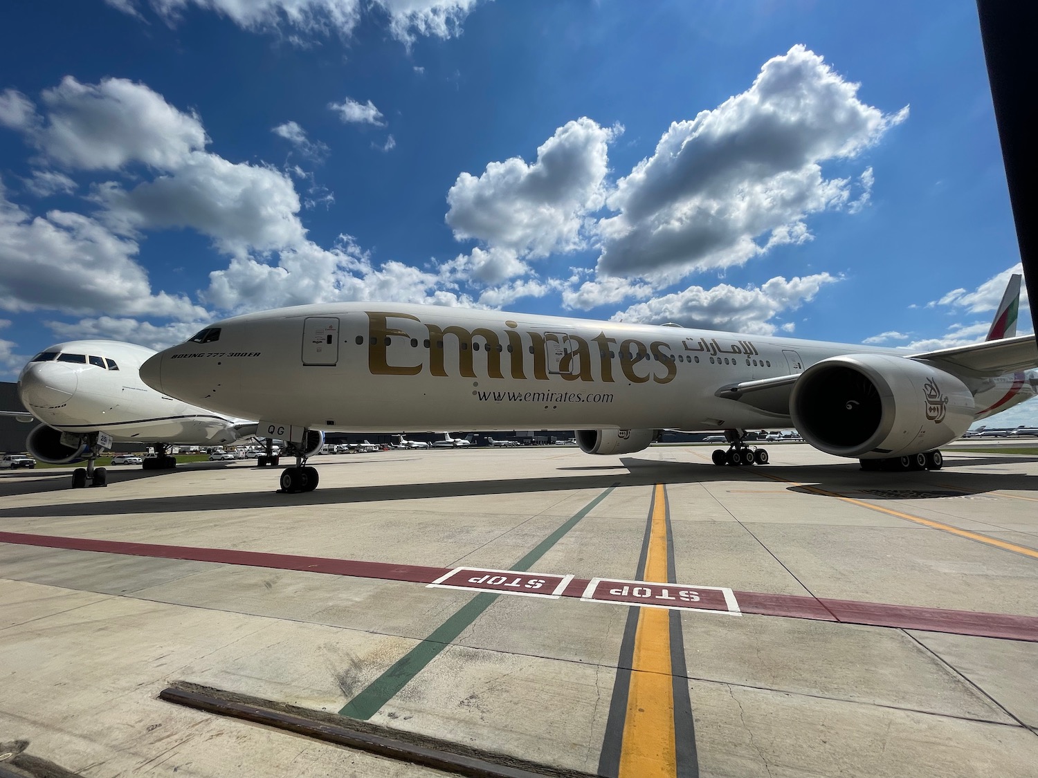 a large airplane on a runway