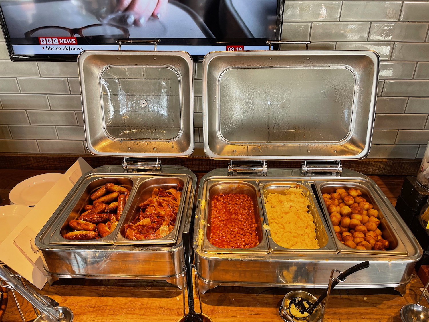 a trays of food on a table