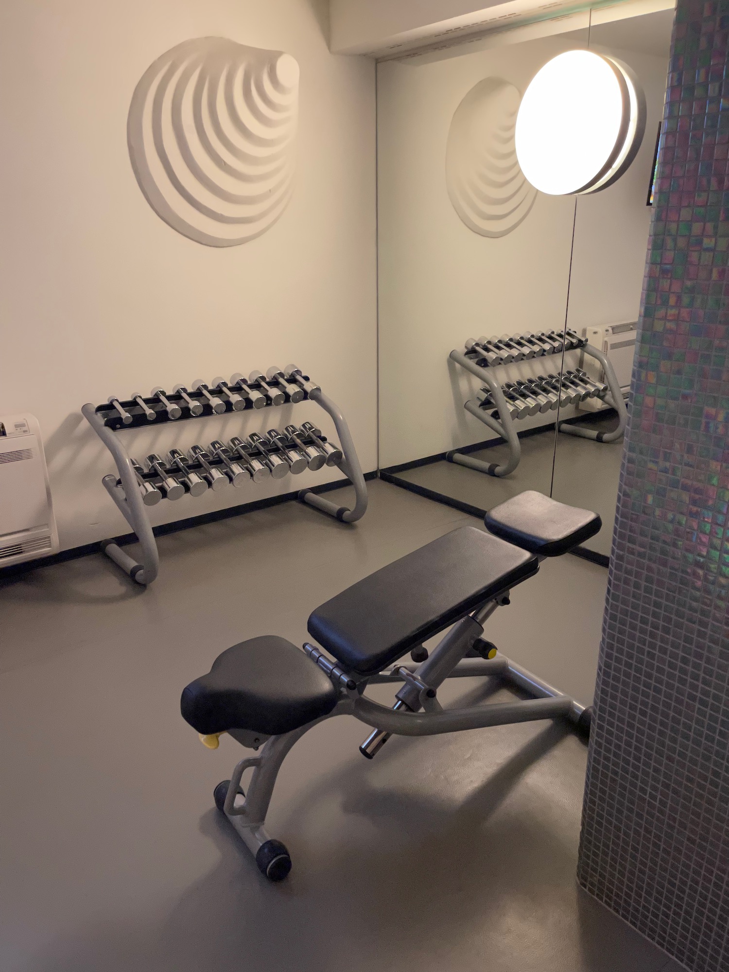 a room with exercise equipment