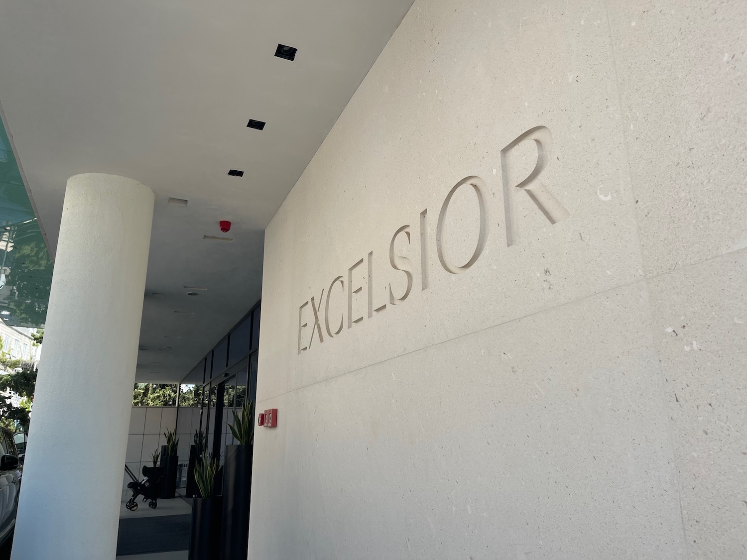 a building with a carved sign