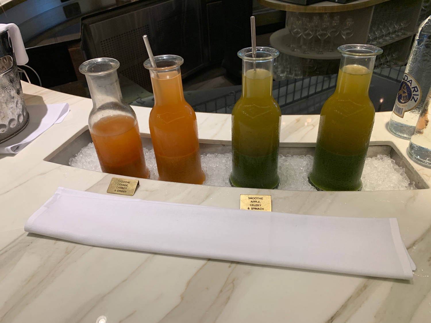a group of drinks in a row