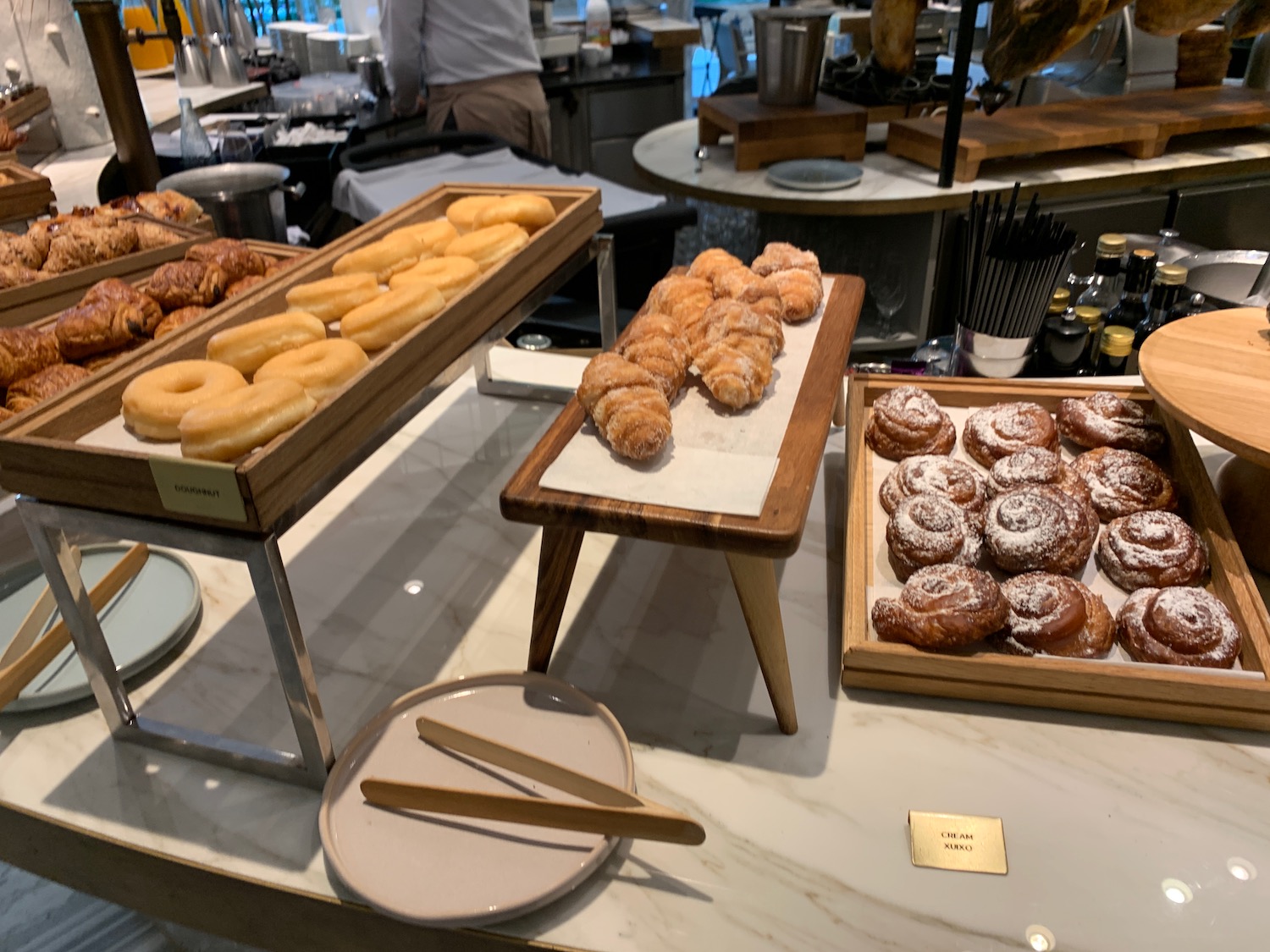 a table with different types of pastries