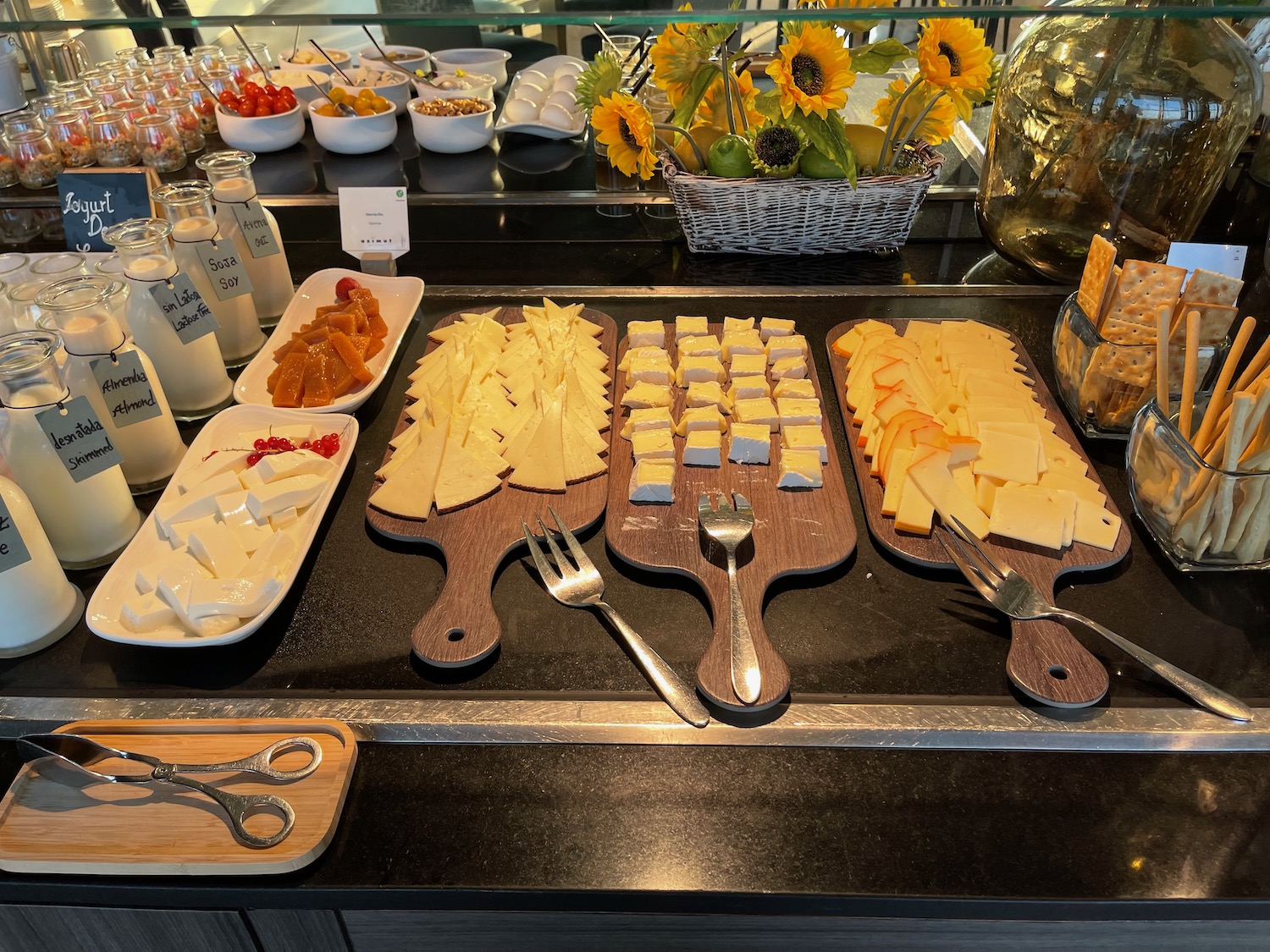 a table with food on it