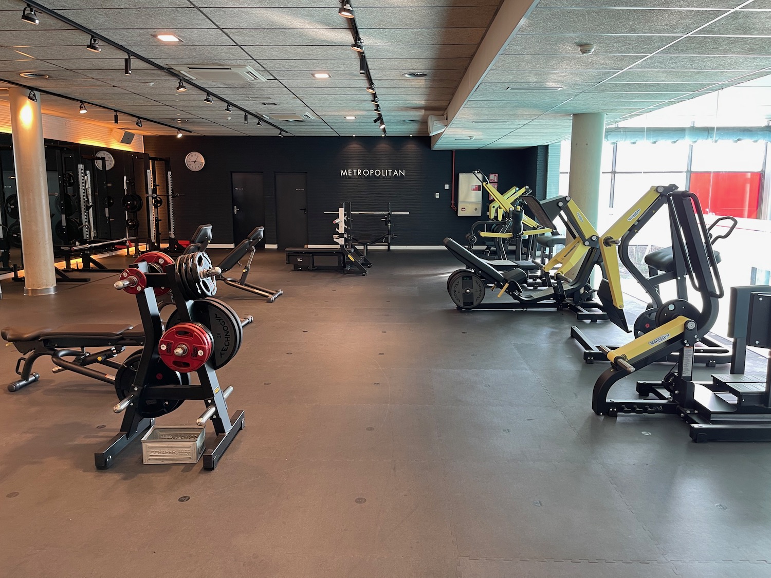 a room with exercise equipment