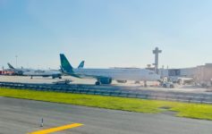 airplanes on a runway