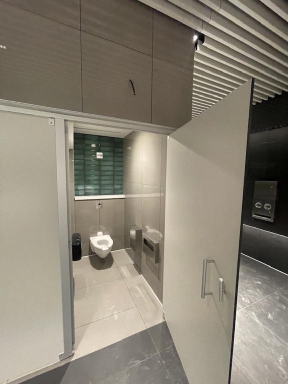 Kansas CIty Airport New Terminal bathroom stalls Daniel Palen