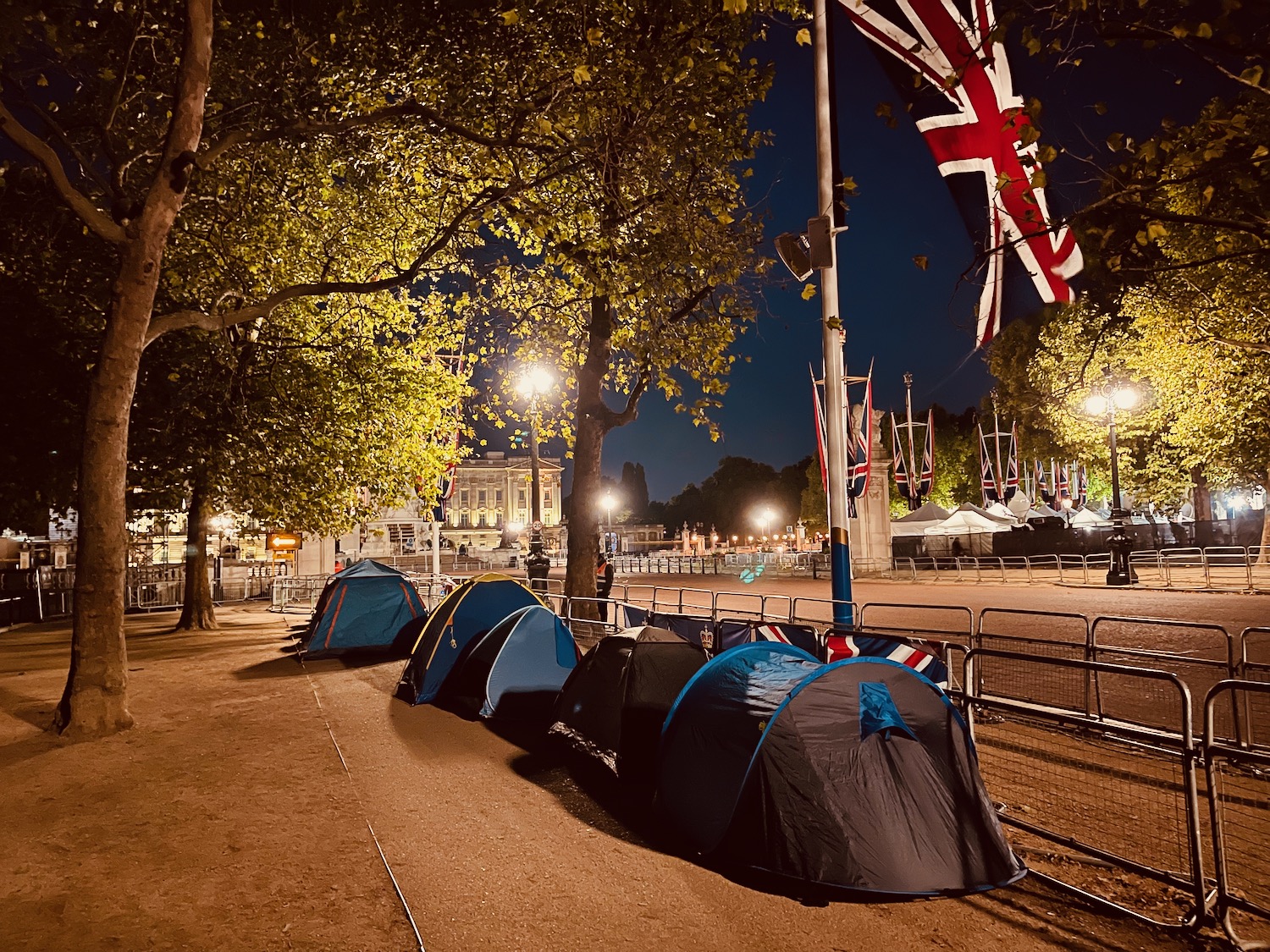 a row of tents on a street