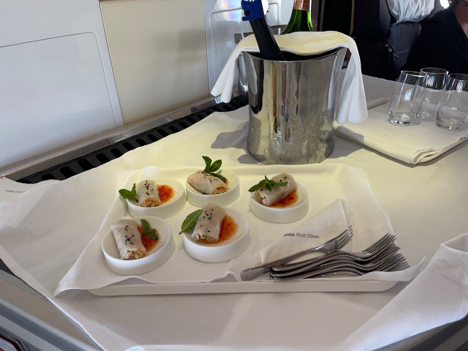 a tray of food on a table