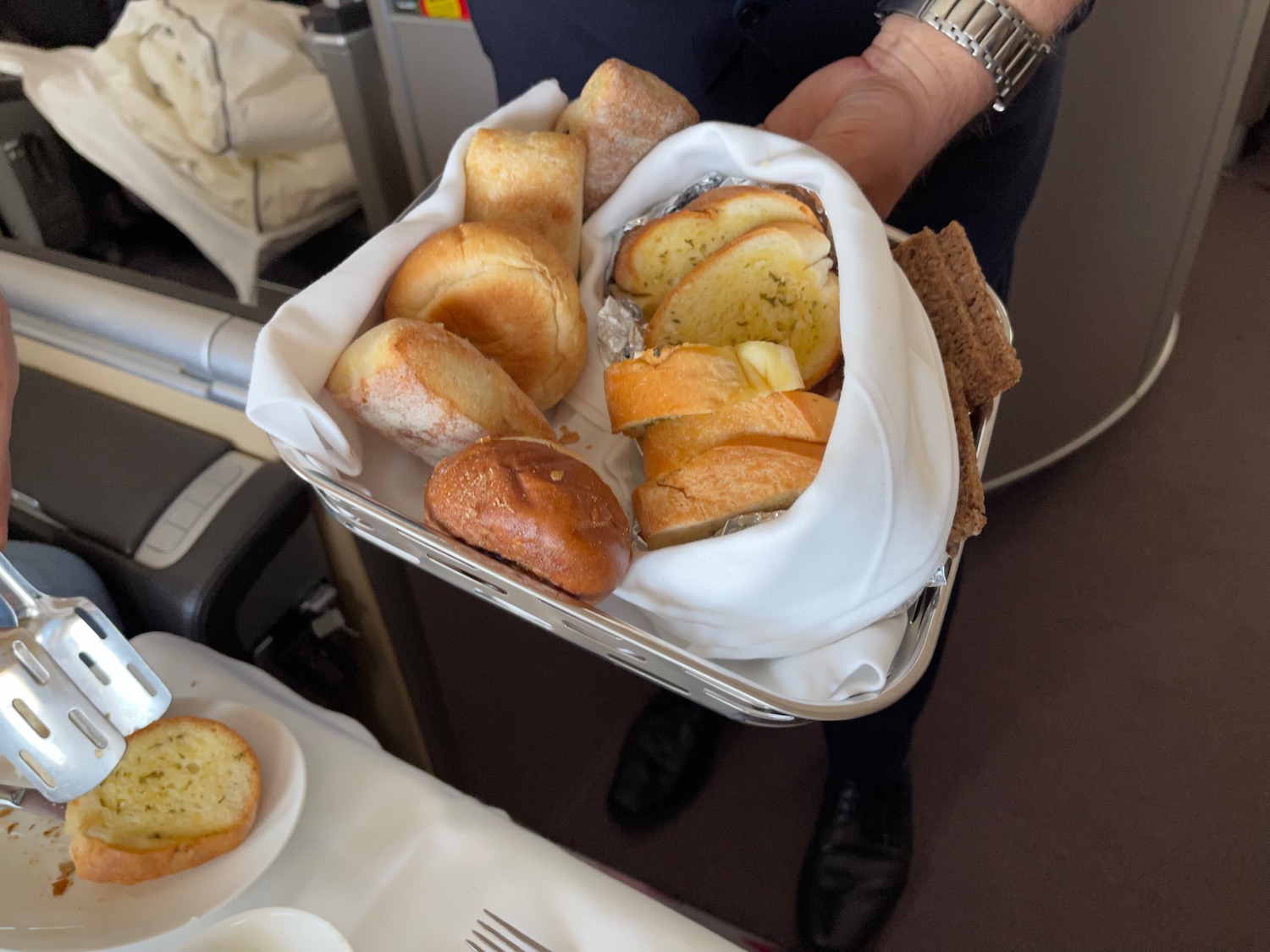 a basket of bread and rolls