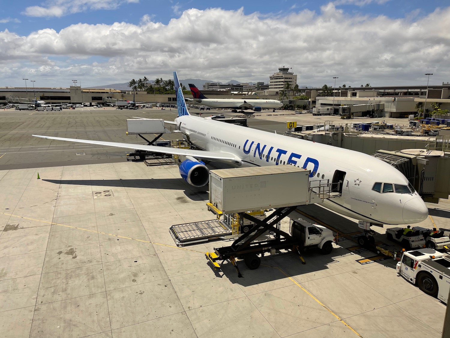 an airplane parked at an airport