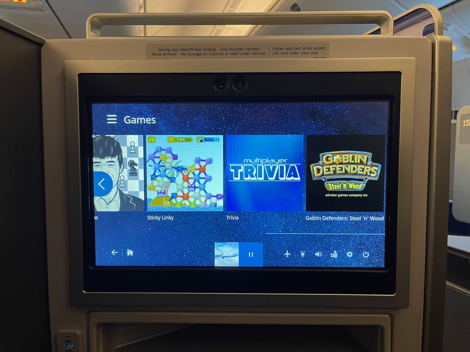 a screen on a plane