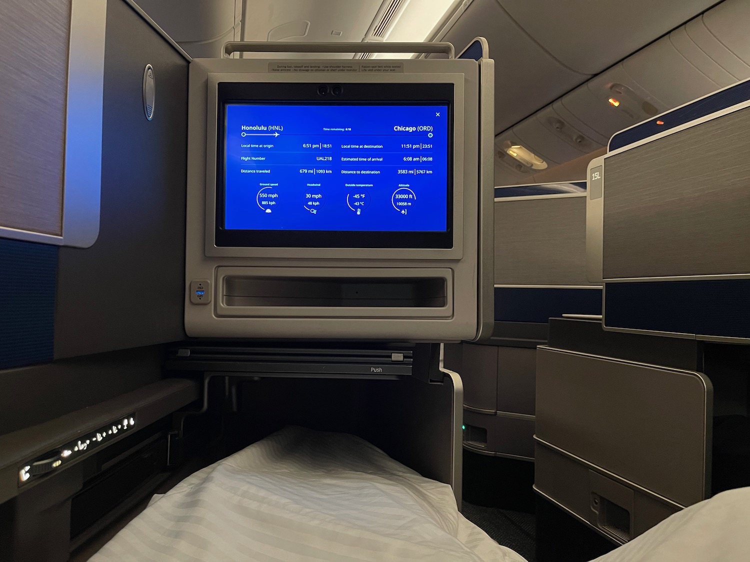 a tv on a plane