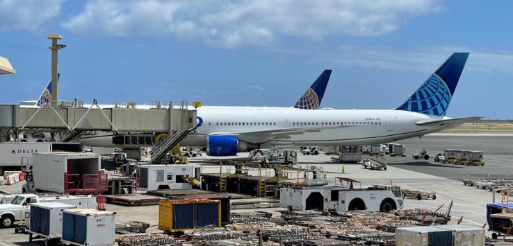 an airplane at an airport