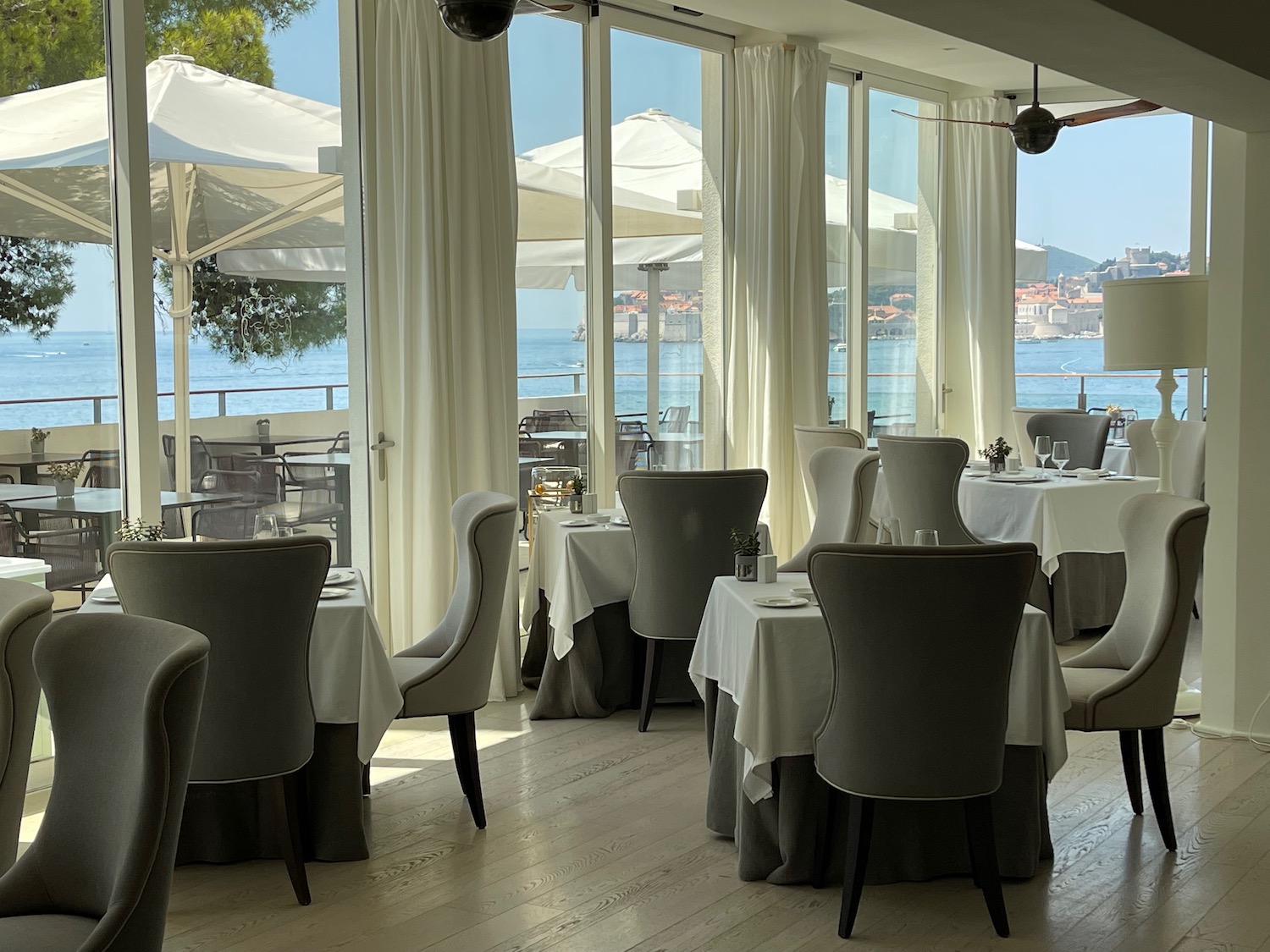 a restaurant with tables and chairs